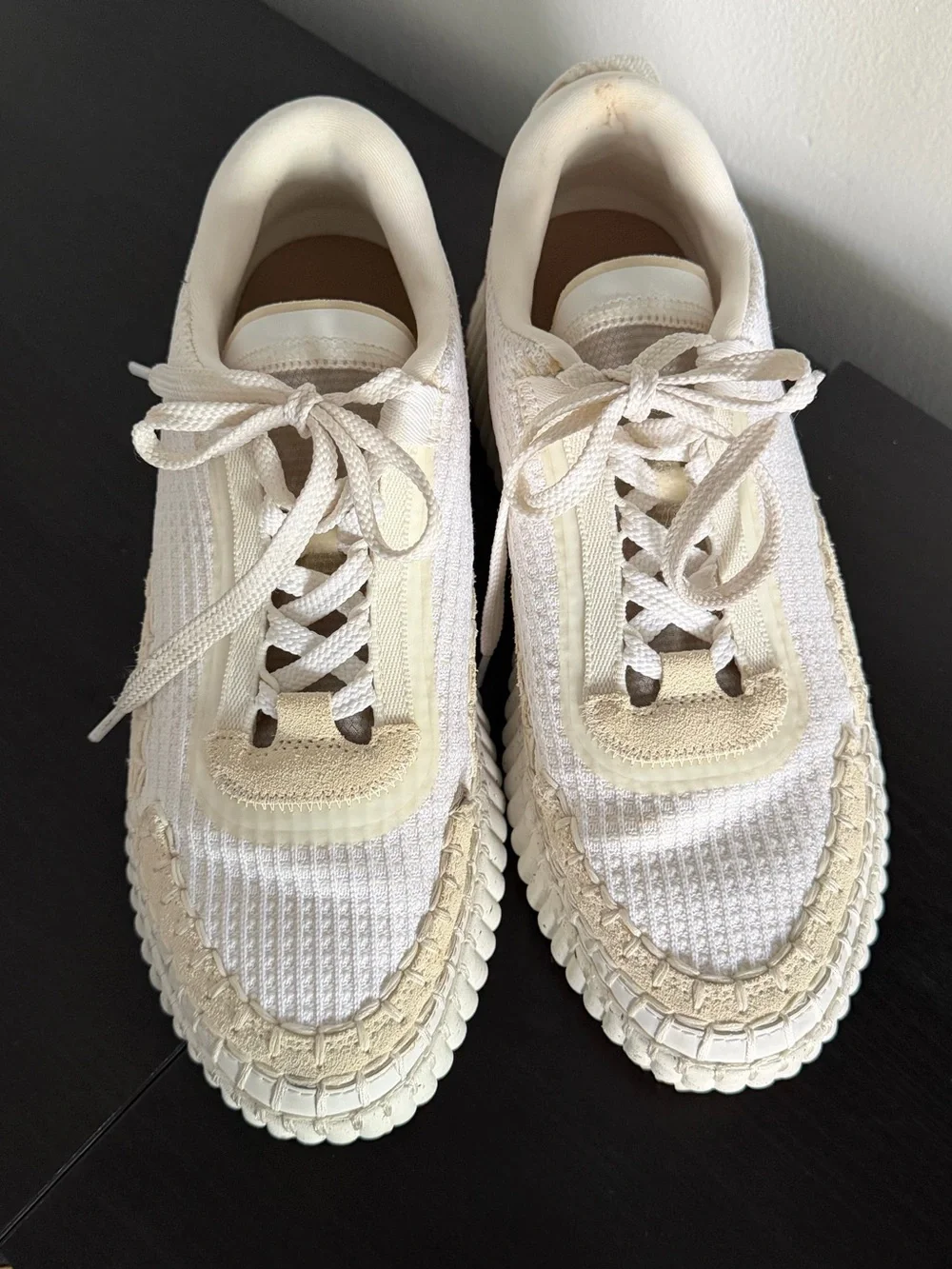 Chloé Nama Platform Sneakers White Cream Size 40 US 10